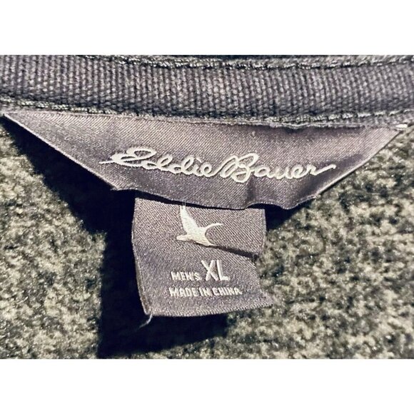 Eddie Bauer Sweater Mens XL Heathered Gray 1/4 Zip Pullover Mock Neck Hiking - Picture 4 of 5